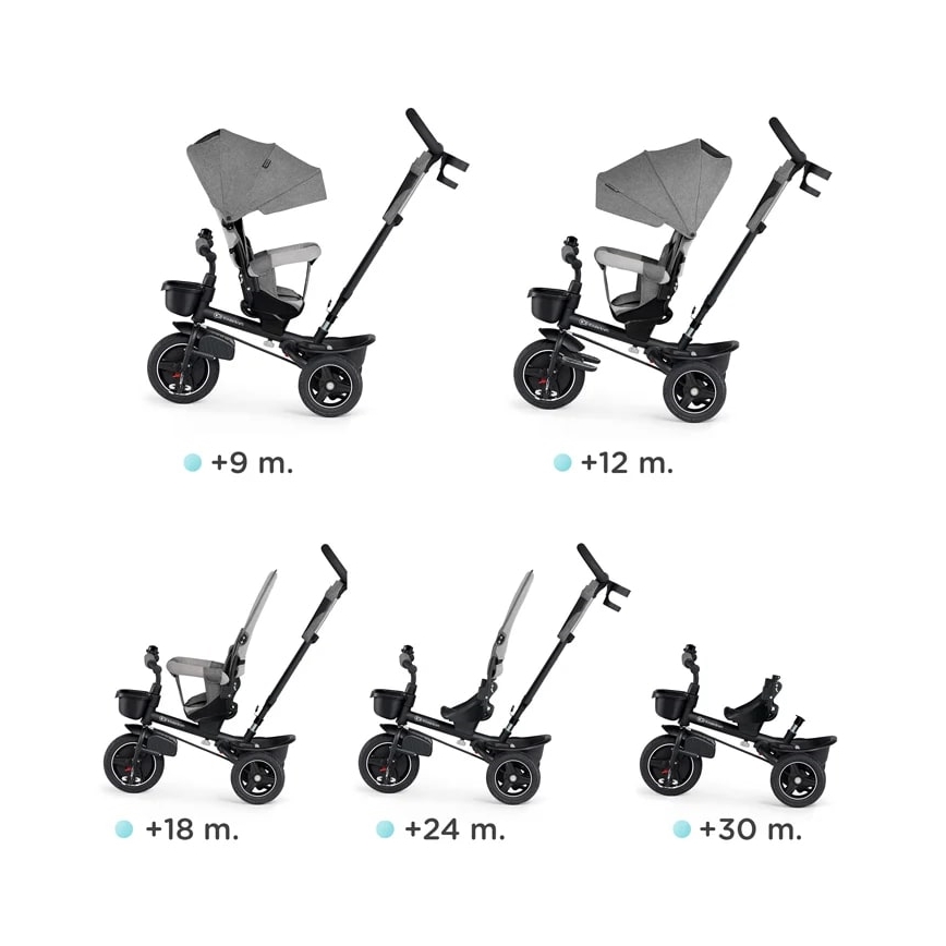 KINDERKRAFT - Bērnu trīsritenis 5in1 SPINSTEP, pelēks