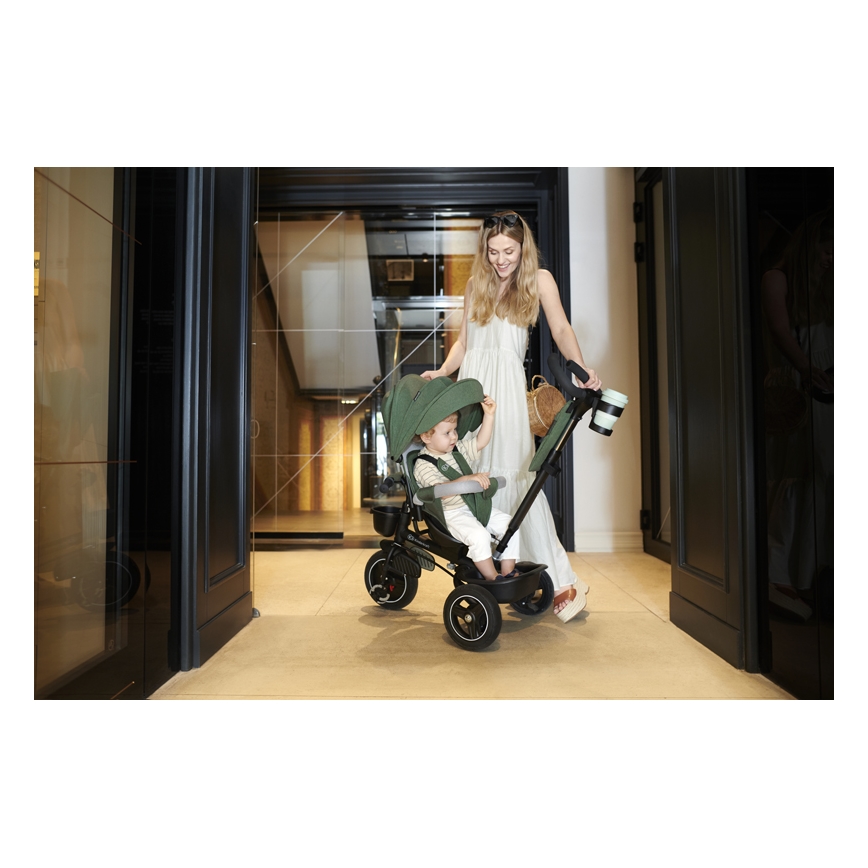 KINDERKRAFT SELECT - Bērnu trīsritenis SPINSTEP Premium zaļa