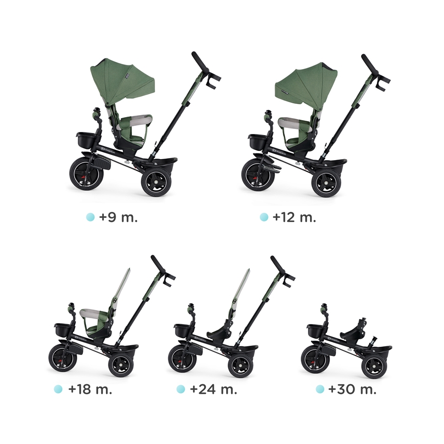 KINDERKRAFT SELECT - Bērnu trīsritenis SPINSTEP Premium zaļa