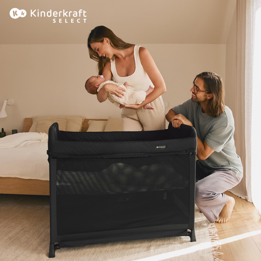KINDERKRAFT SELECT - Ceļojumu gultiņa MOON DREAM melna