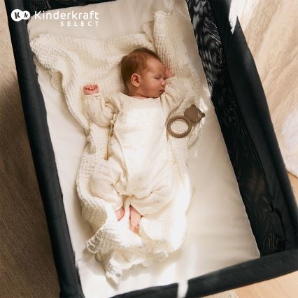 KINDERKRAFT SELECT - Ceļojumu gultiņa MOON DREAM melna