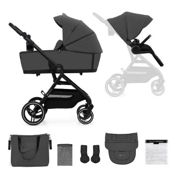 KINDERKRAFT SELECT - Kombinētie ratiņi 2in1 YOXI Moonlight pelēka