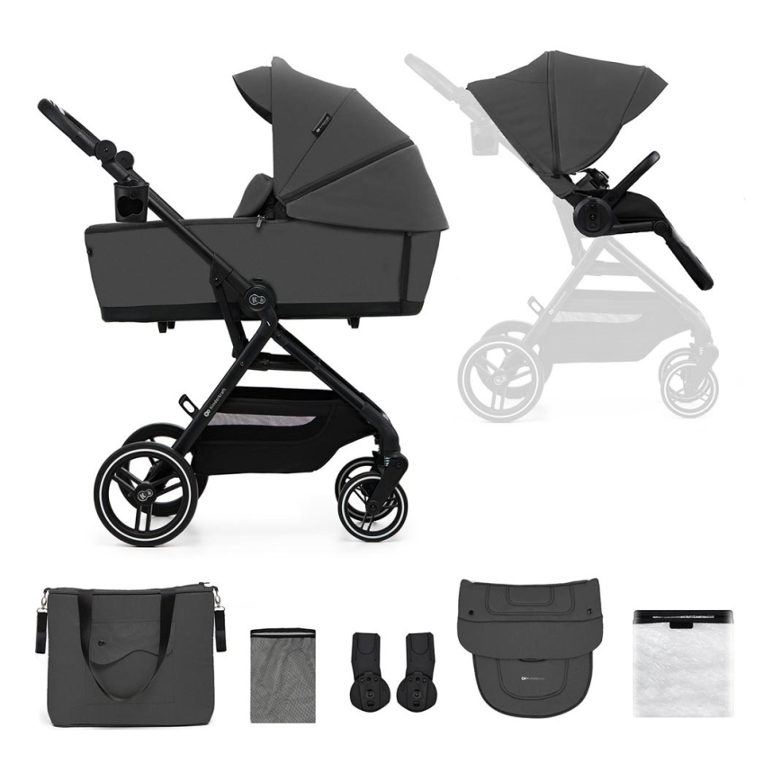 KINDERKRAFT SELECT - Kombinētie ratiņi 2in1 YOXI Moonlight pelēka