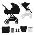 KINDERKRAFT SELECT - Kombinētie ratiņi 2in1 YOXI Pure melna