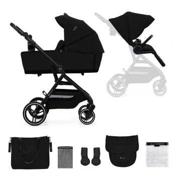 KINDERKRAFT SELECT - Kombinētie ratiņi 2in1 YOXI Pure melna