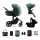 KINDERKRAFT SELECT - Kombinētie ratiņi 3in1 PRIME 2 Premium Dark zaļa + autokrēsls