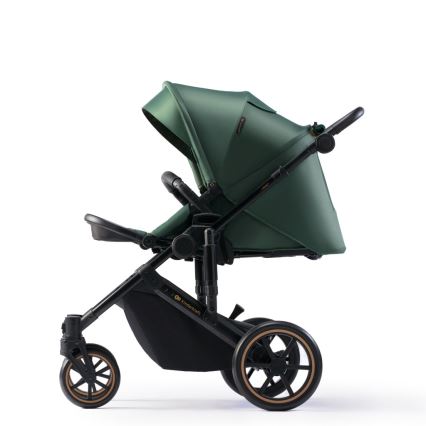 KINDERKRAFT SELECT - Kombinētie ratiņi 3in1 PRIME 2 Premium Dark zaļa + autokrēsls