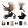KINDERKRAFT SELECT - Kombinētie ratiņi 3in1 PRIME 2 Premium Sandrose bēša + autokrēsls