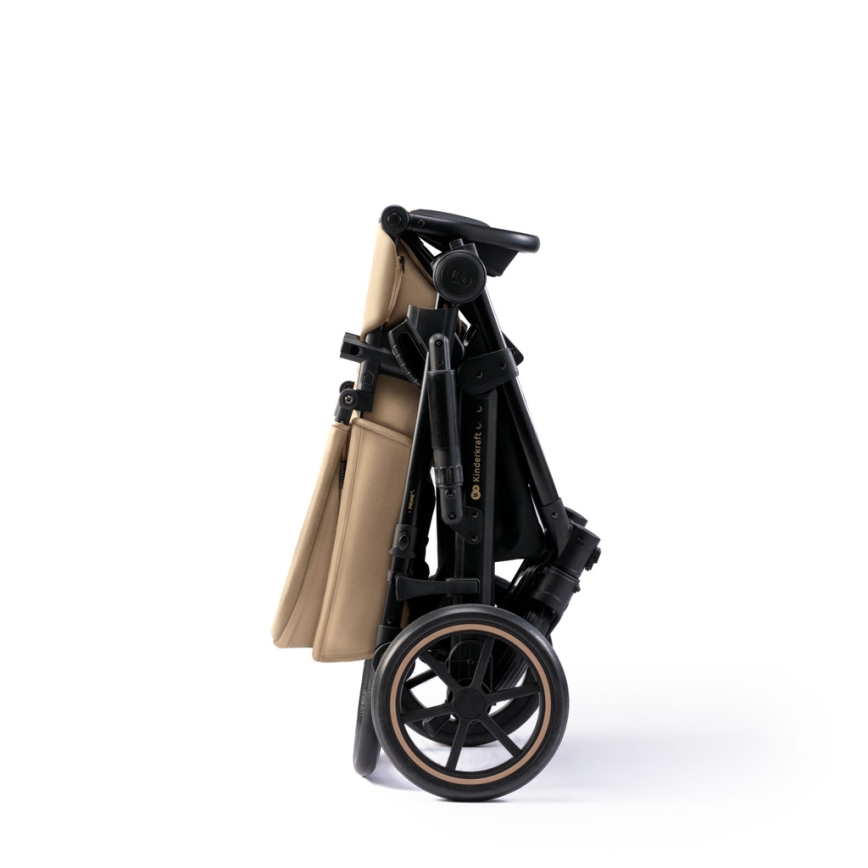 KINDERKRAFT SELECT - Kombinētie ratiņi 3in1 PRIME 2 Premium Sandrose bēša + autokrēsls