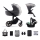 KINDERKRAFT SELECT - Kombinētie ratiņi 3in1 PRIME 2 Premium Shadow pelēka + autokrēsls