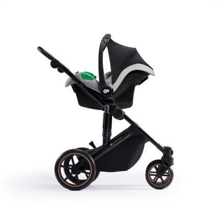 KINDERKRAFT SELECT - Kombinētie ratiņi 3in1 PRIME 2 Premium Shadow pelēka + autokrēsls