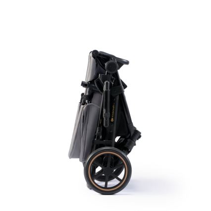 KINDERKRAFT SELECT - Kombinētie ratiņi 3in1 PRIME 2 Premium Shadow pelēka + autokrēsls