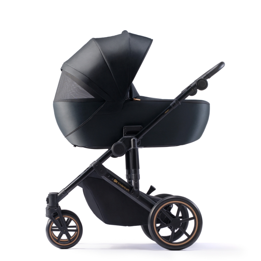 KINDERKRAFT SELECT - Kombinētie ratiņi 3in1 PRIME 2 Premium Venezian melna + autokrēsls