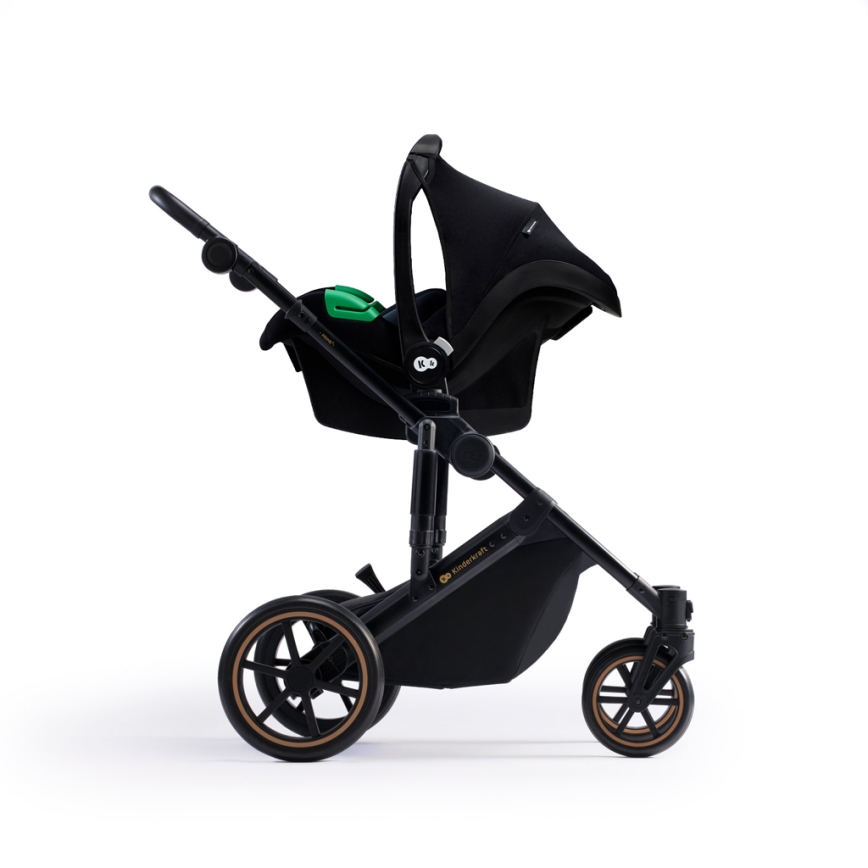 KINDERKRAFT SELECT - Kombinētie ratiņi 3in1 PRIME 2 Premium Venezian melna + autokrēsls