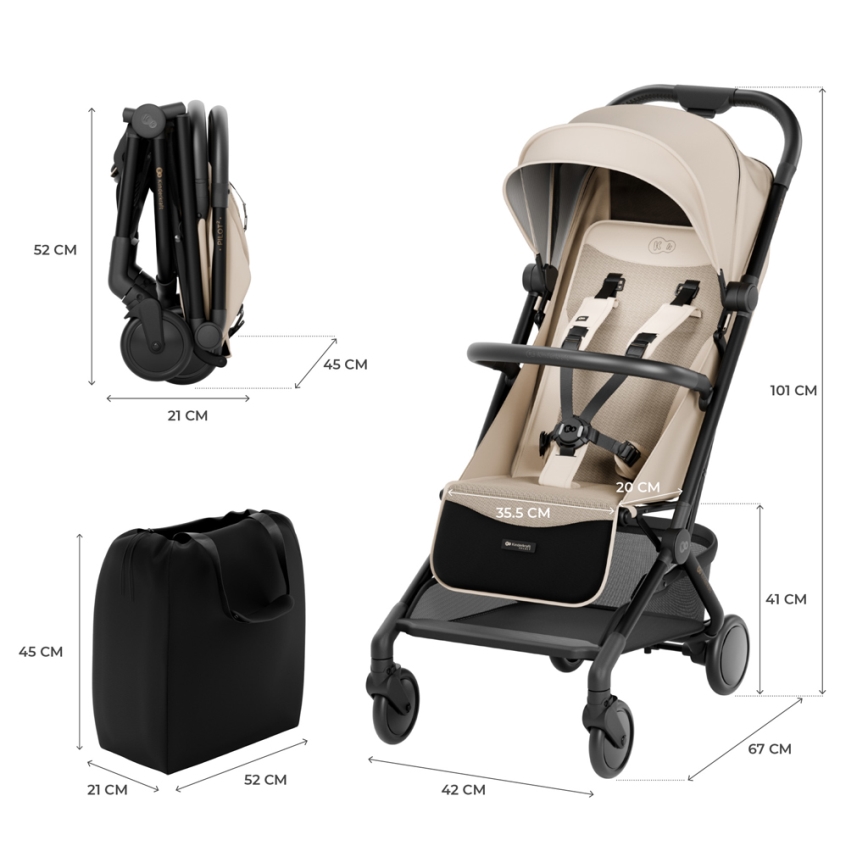 KINDERKRAFT SELECT - sporta rati PILOT 2 bēšā krāsā