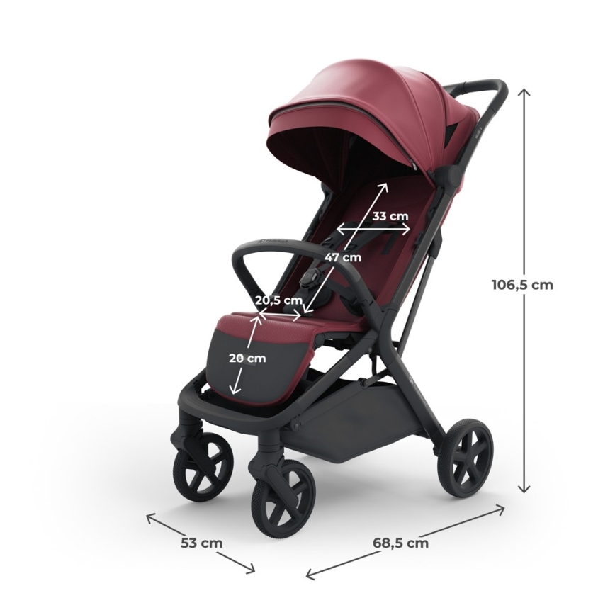 KINDERKRAFT SELECT - Sporta ratiņi NUBI 3 Dark Ruby