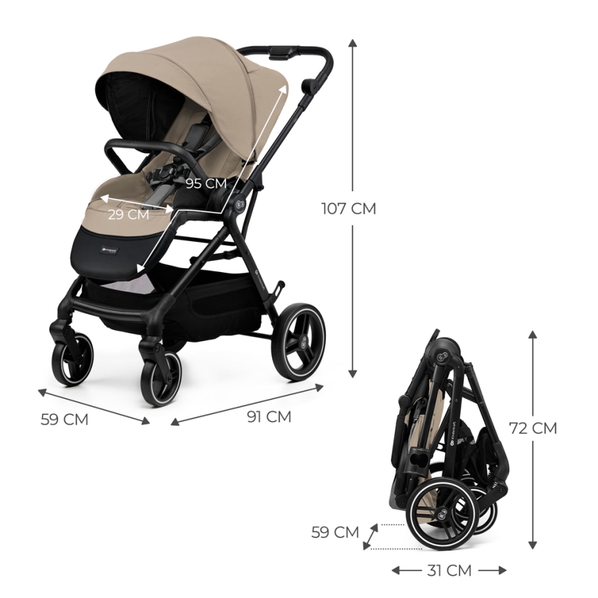 KINDERKRAFT SELECT - sporta ratiņš YOXI smilškrāsas bēšs