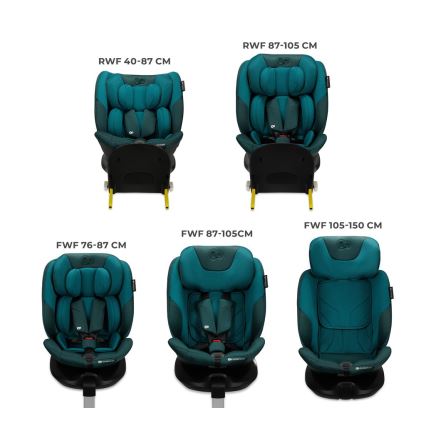 KINDERKRAFT SELECT - Bērnu autosēdeklis ar grozāmu I-FIX bāzi (40-150 cm) Harbor zils