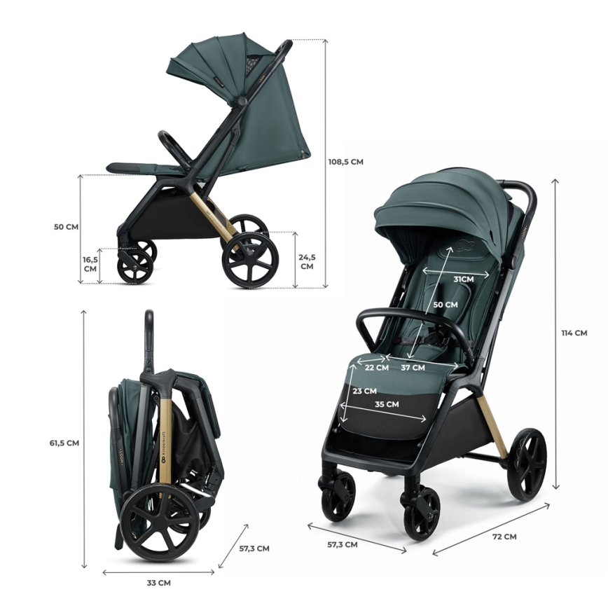 KINDERKRAFT - Sporta ratiņi LOOM zaļā krāsā