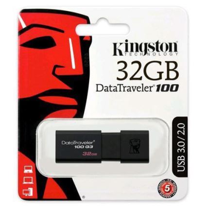 Kingston - Zibatmiņa DATATRAVELER 100 G3 USB 3.0 32GB melna