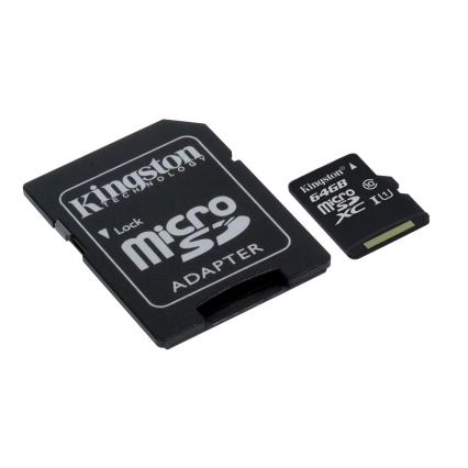 Kingston - MicroSDXC 64GB Canvas Select Plus U1 100MB/s + SD adapteris