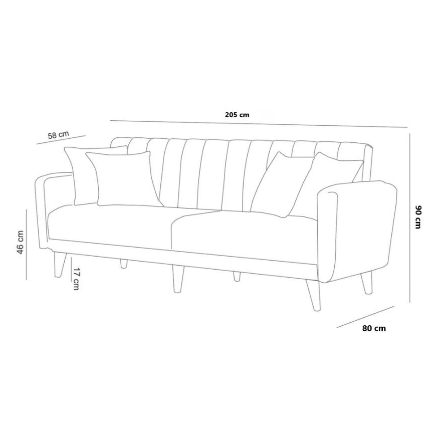 KITO salokāms divvietīgs dīvāns, krēmkrāsā