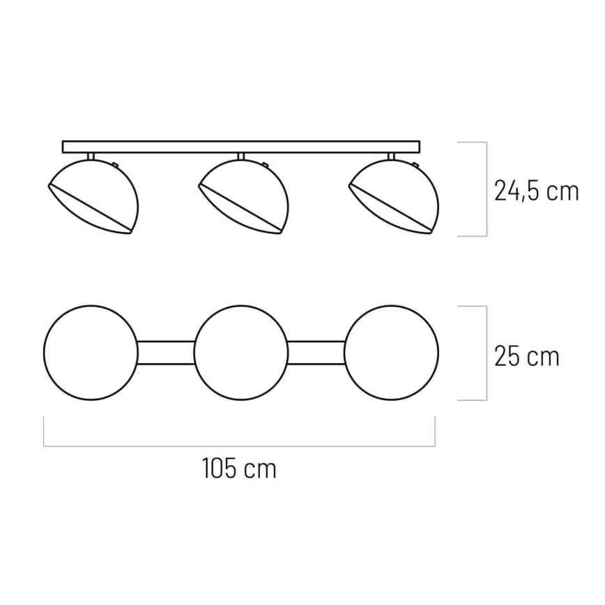 LED Starmetis CROWD 3xLED/20W/230V melns