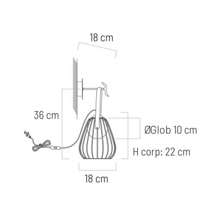 Sienas lampa MEMORY 1xG9/4W/230V balta/brūna