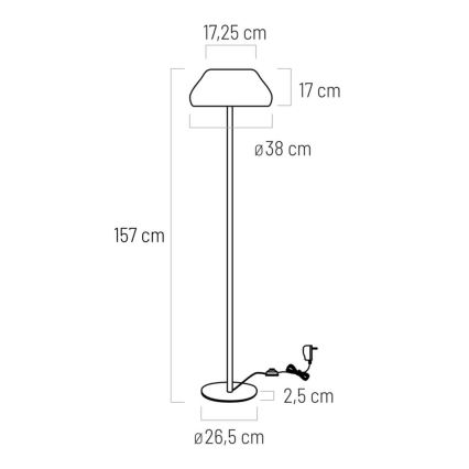 LED Grīdas stāvlampa PADDY LED/18W/230V balta