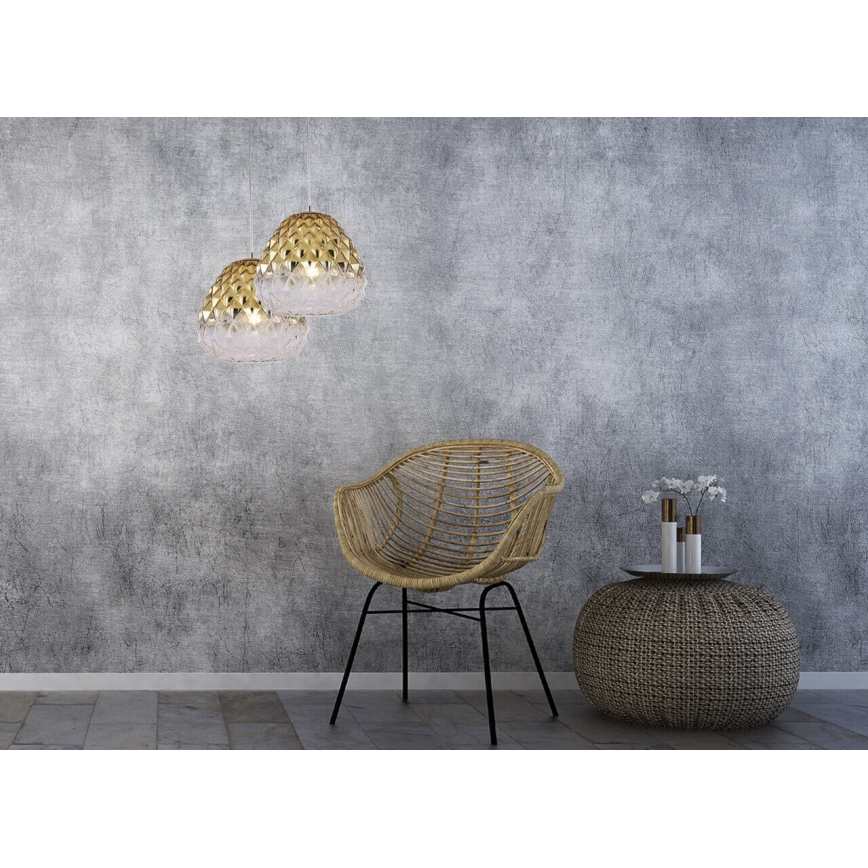 Lustra ar auklu DIAMOND 1xE27/11W/230V zeltaina