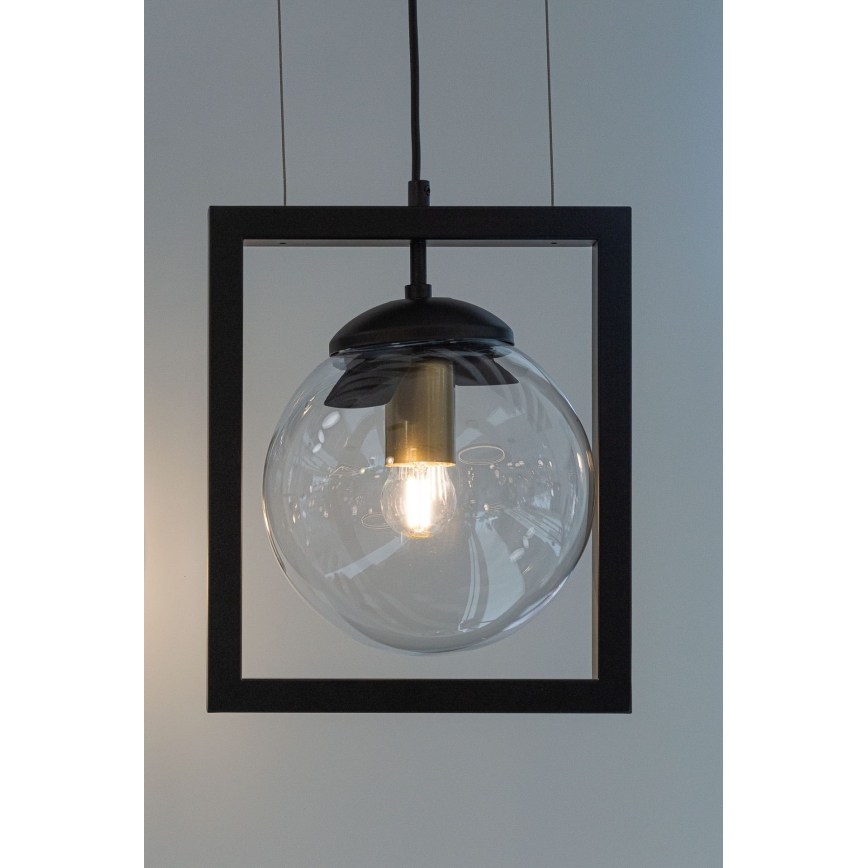 Lustra ar auklu REY 1xE27/7W/230V melna