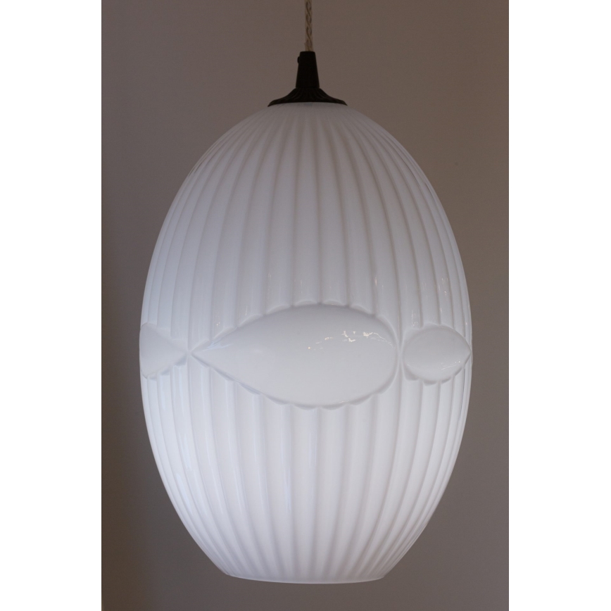 Lustra ar auklu ELLIPTIC 1xE27/11W/230V balta