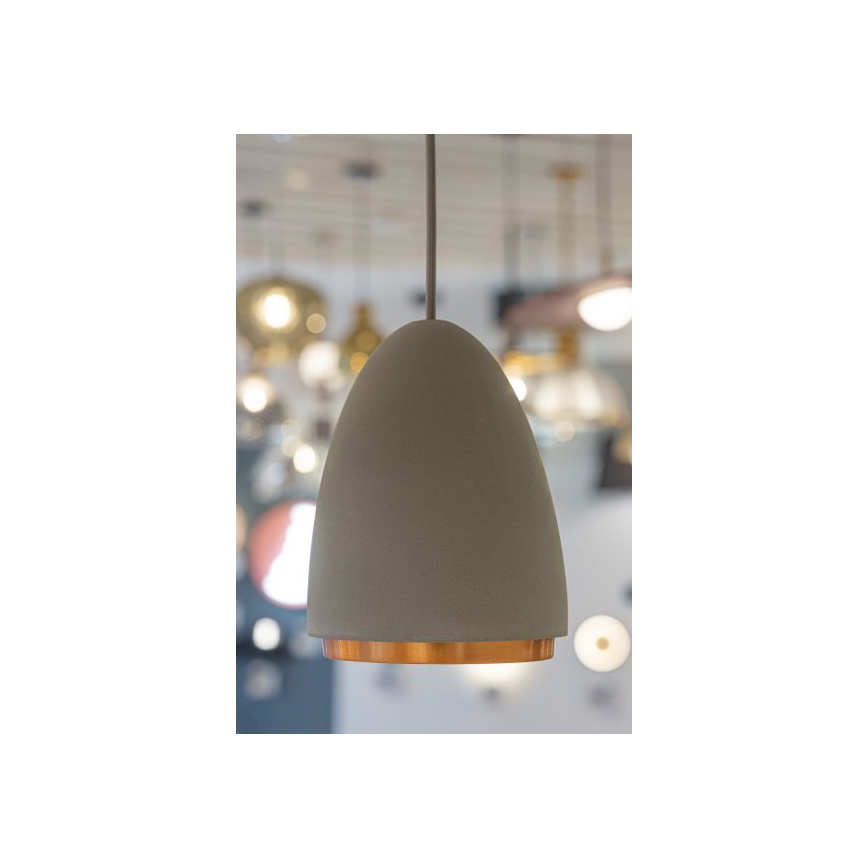 Lustra ar auklu CONCRETE 1xGU10/5W/230V pelēka/vara