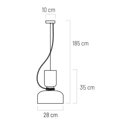 Lustra ar auklu ABEL 2xE27/11W/230V d. 28 cm krēmkrāsa