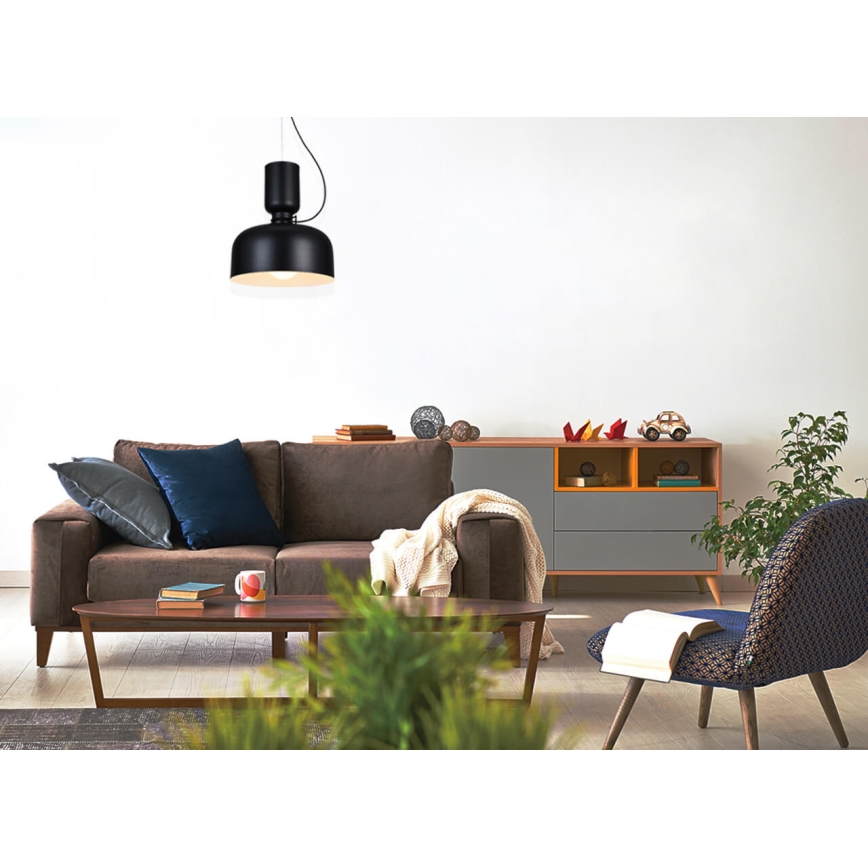 Lustra ar auklu ABEL 2xE27/11W/230V d. 28 cm melna