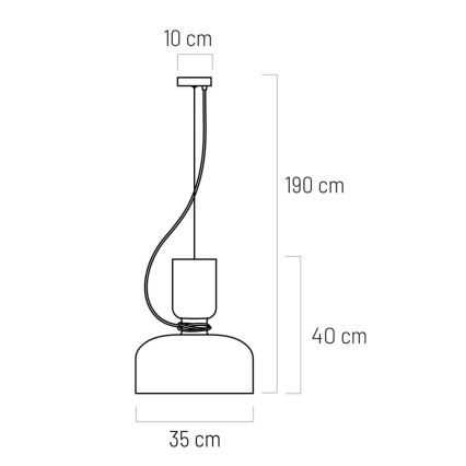 Lustra ar auklu ABEL 2xE27/11W/230V d. 28 cm melna