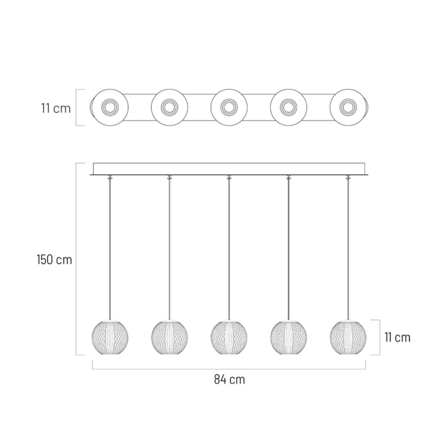 LED Lustra ar auklu ESMOND 5xLED/4,8W/230V spīdīgs hroms