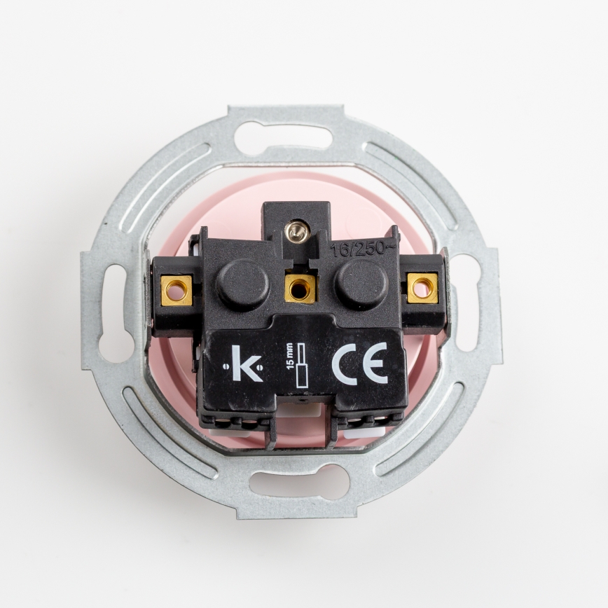 Kliklap - Dubultā retro kontaktligzda mājai ar rāmi 230V vecrozā