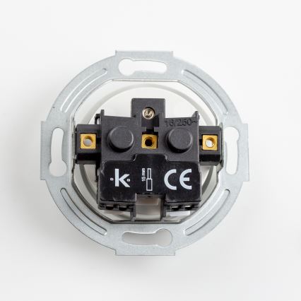 Kliklap - Dubultā retro mājas kontaktligzda ar rāmi 230V sniegbalta