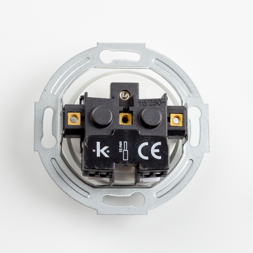 Kliklap - Dubultā retro mājas kontaktligzda ar rāmi 230V sniegbalta