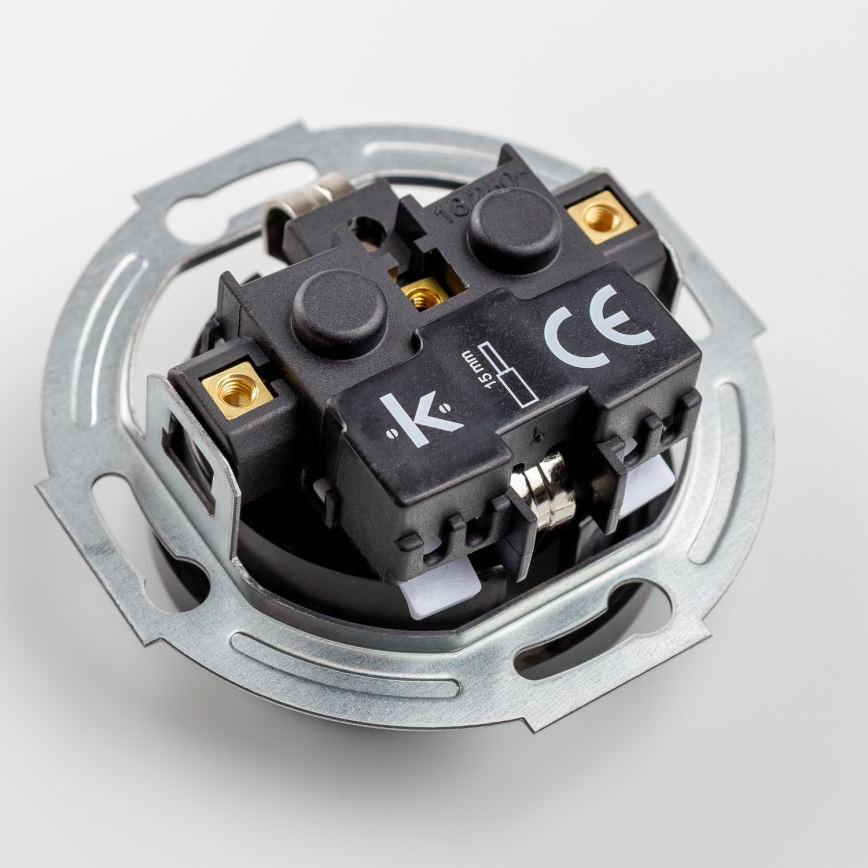 Kliklap - Dubultā retro mājas kontaktligzda ar rāmi SCHUKO 230 V melna