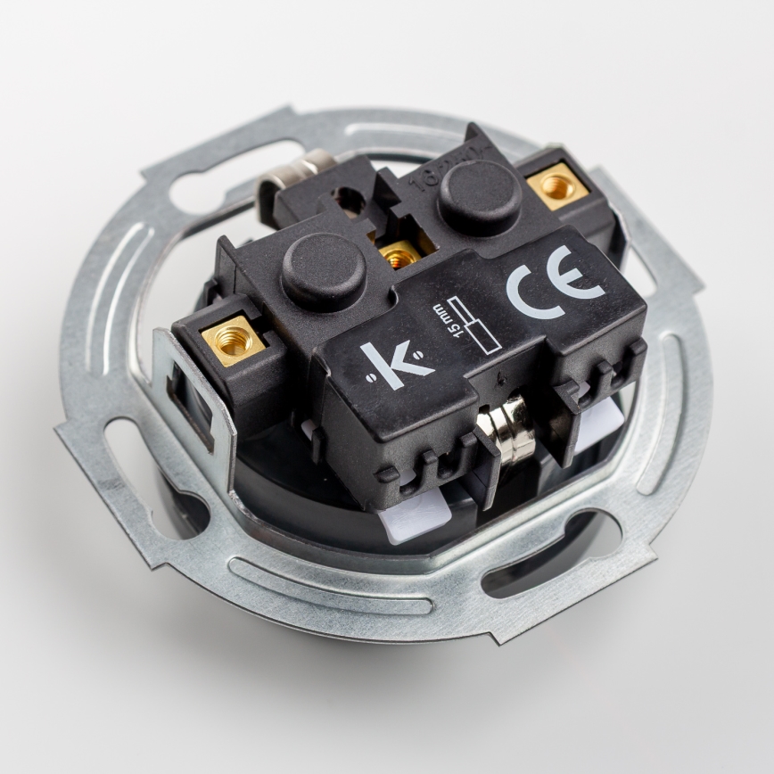 Kliklap - Dubultā retro mājas kontaktligzda ar rāmi SCHUKO 230V antracīta
