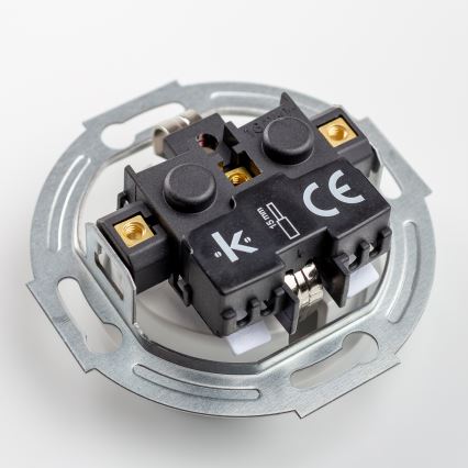 Kliklap - Dubultā retro mājas kontaktligzda ar rāmīti SCHUKO 230V sniegbalta