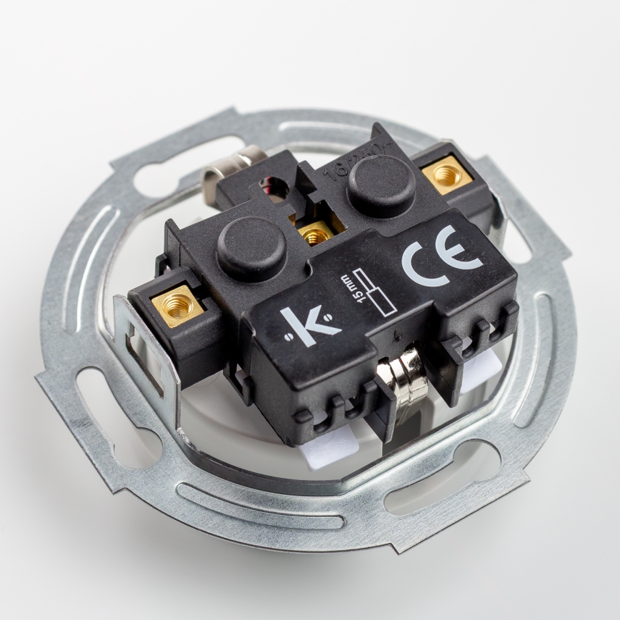 Kliklap - Dubultā retro mājas kontaktligzda ar rāmīti SCHUKO 230V sniegbalta