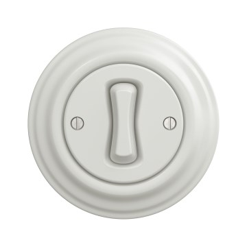 Kliklap - Retro 4‑ceļu slēdzis ar rāmi Nr. 7, balts