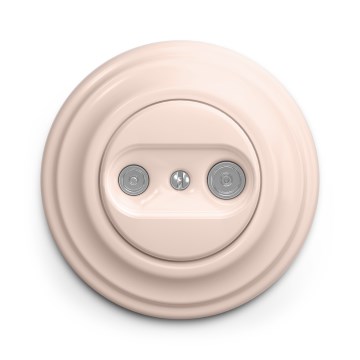 Kliklap - Retro abonenta rozete TV+R (ar caurlaidi) ar rāmīti, antīkrozā