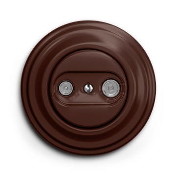 Kliklap - Retro abonenta TV+R kontaktligzda (ar caurlaidi) ar rāmi brūna