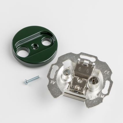 Kliklap - Retro abonenta TV+R rozete (caurlaide) ar rāmi, zaļa