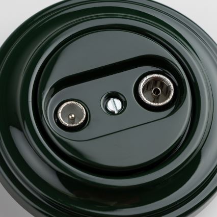 Kliklap - Retro abonenta TV+R rozete (caurlaide) ar rāmi, zaļa