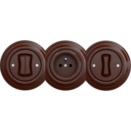 Kliklap - Retro brūna poga bez rāmja